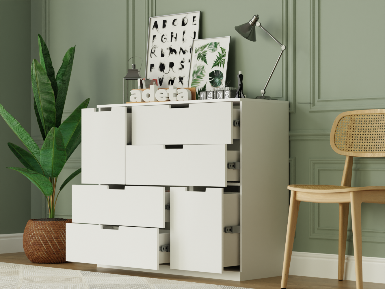 Комод Нордли 34 white ИКЕА (IKEA) изображение товара