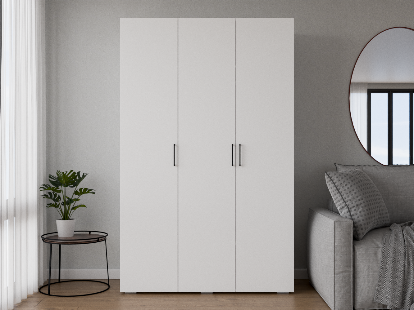 Распашной шкаф Хемнэс 2 white ИКЕА (IKEA) изображение товара